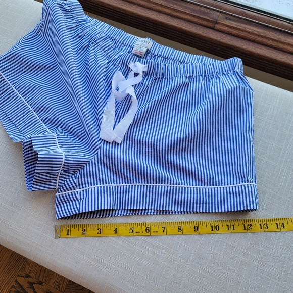 New! J.Crew Small S Blue Striped Cotton Shorts Top Pajama PJ set NWT - Picture 11 of 11
